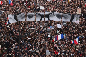 Momento de la marcha en el Boulevrd Voltaire, en París, Francia. CHRISTOPHER FURLONG (GETTY IMAGES)
